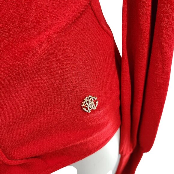 NWT Archival 2000s Roberto Cavalli Belted Stretch Knit Cardigan Velvet Belt NOS - Picture 5 of 11